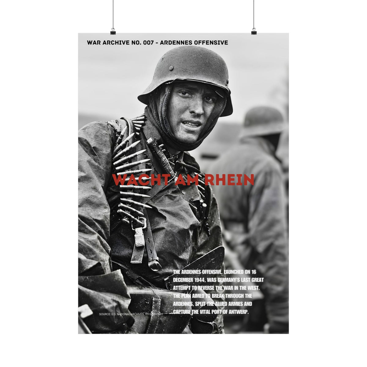 Wacht am Rhein — Ardennes Offensive | WWII Matte Poster | 28 × 40″ | WAR ARCHIVE 007