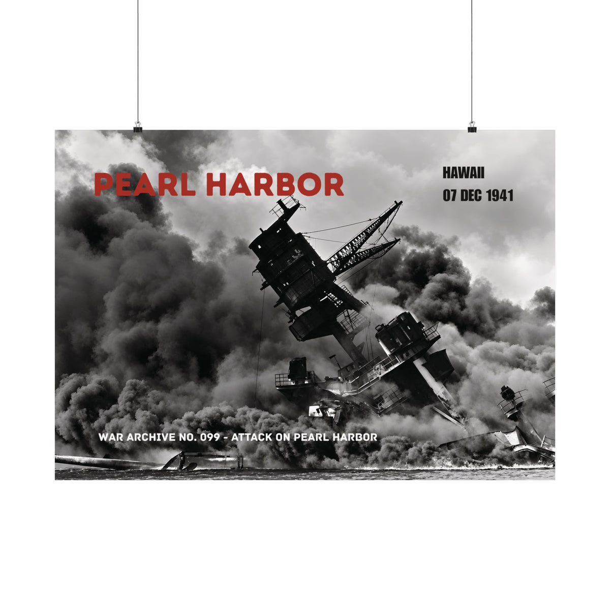 Pearl Harbor — 7 December 1941 | WWII Matte Poster | 40 × 28″ | WAR ARCHIVE 099