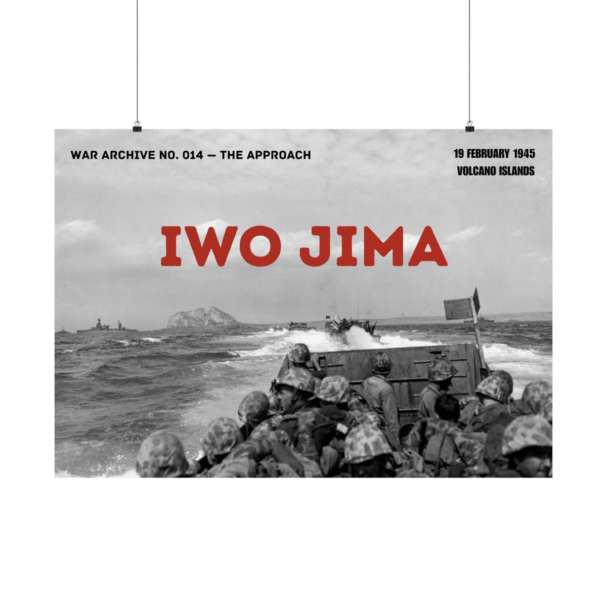 Iwo Jima — The Approach | WWII Matte Poster | 40 × 28″ | WAR ARCHIVE 014