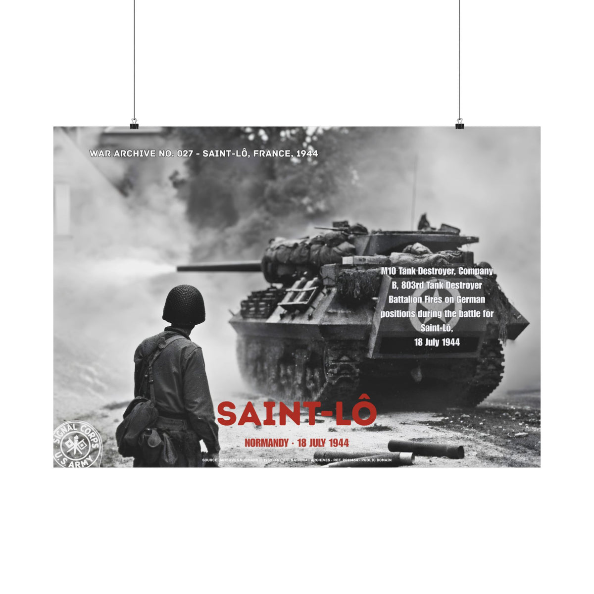 Saint-Lô — Normandy | WWII Matte Poster | 40 × 28″ | WAR ARCHIVE 027