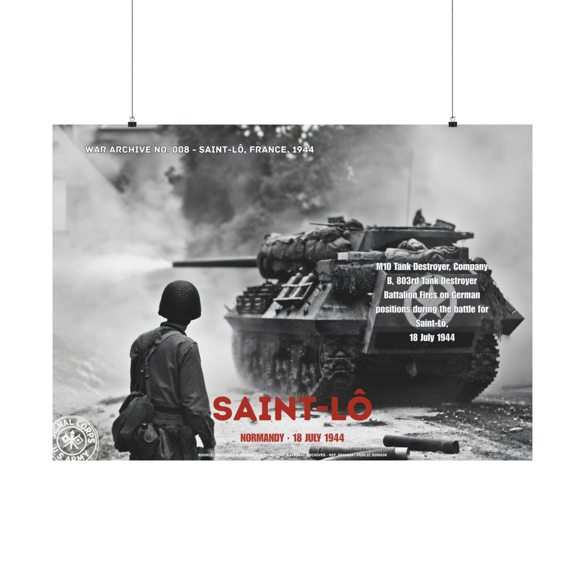 Saint-Lô — Normandy | WWII Matte Poster | 40 × 28″ WAR ARCHIVE 008